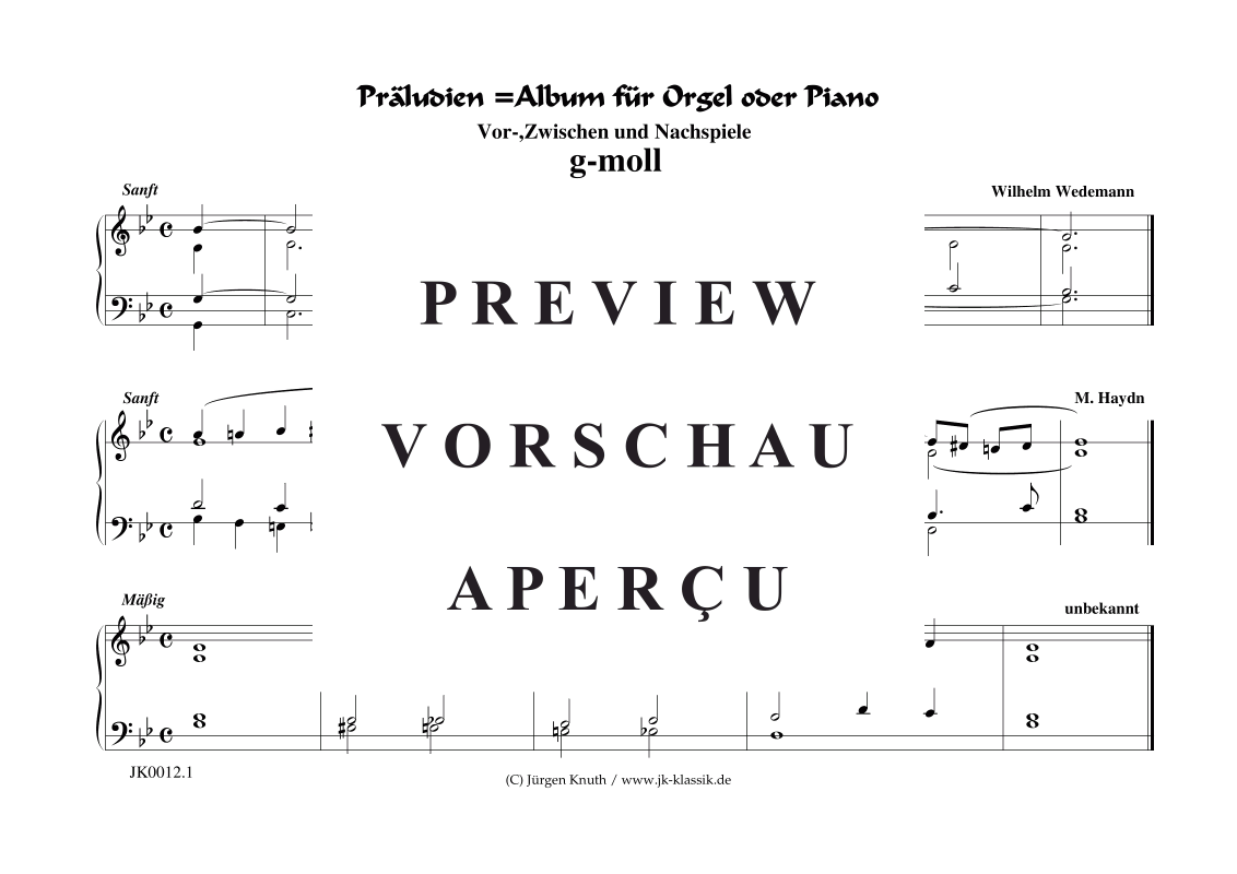 Product gallery: Page 2 of 11 Präludien G-Moll , , (organ/piano solo)