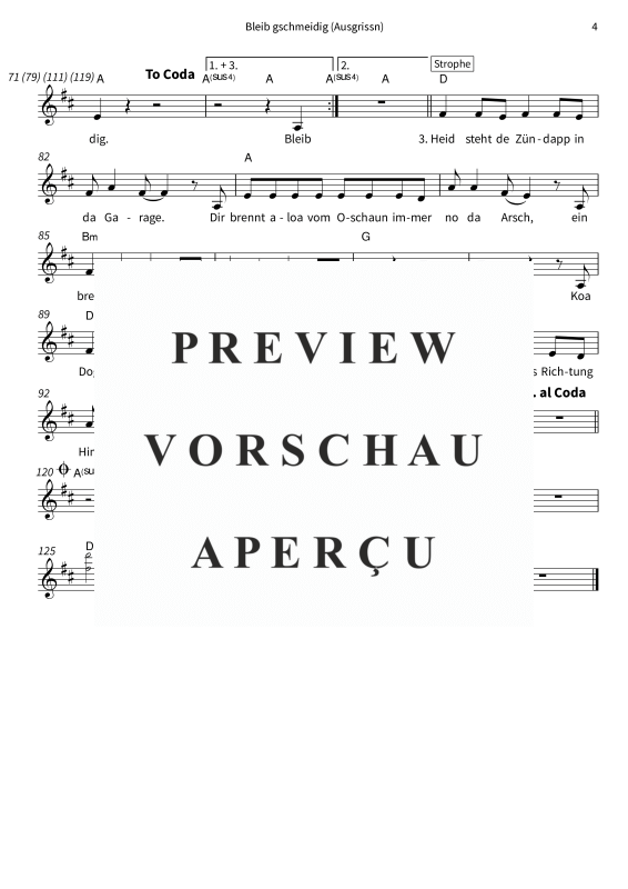 gallery: Bleib gschmeidig , DeSchoWieda, (Leadsheet)