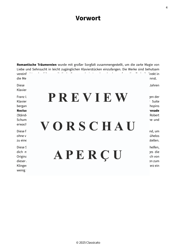 Produktgalerie: Seite 6 von 11 Romantische Träumereien - Zarte, leicht spielbare Klavierstücke von Liebe und Sehnsucht, , Klavier Solo