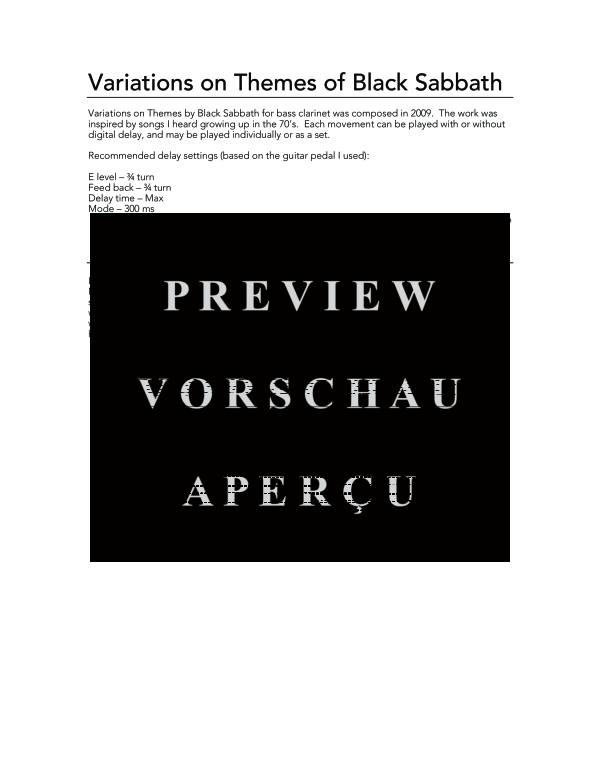 gallery: Variations on Themes of Black Sabbath, , (bass clarinet solo and electronics)