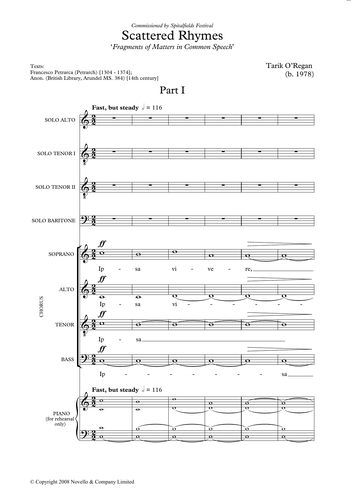 Produktgalerie: Seite 1 von 1 Scattered Rhymes, Tarik O'Regan, Chor