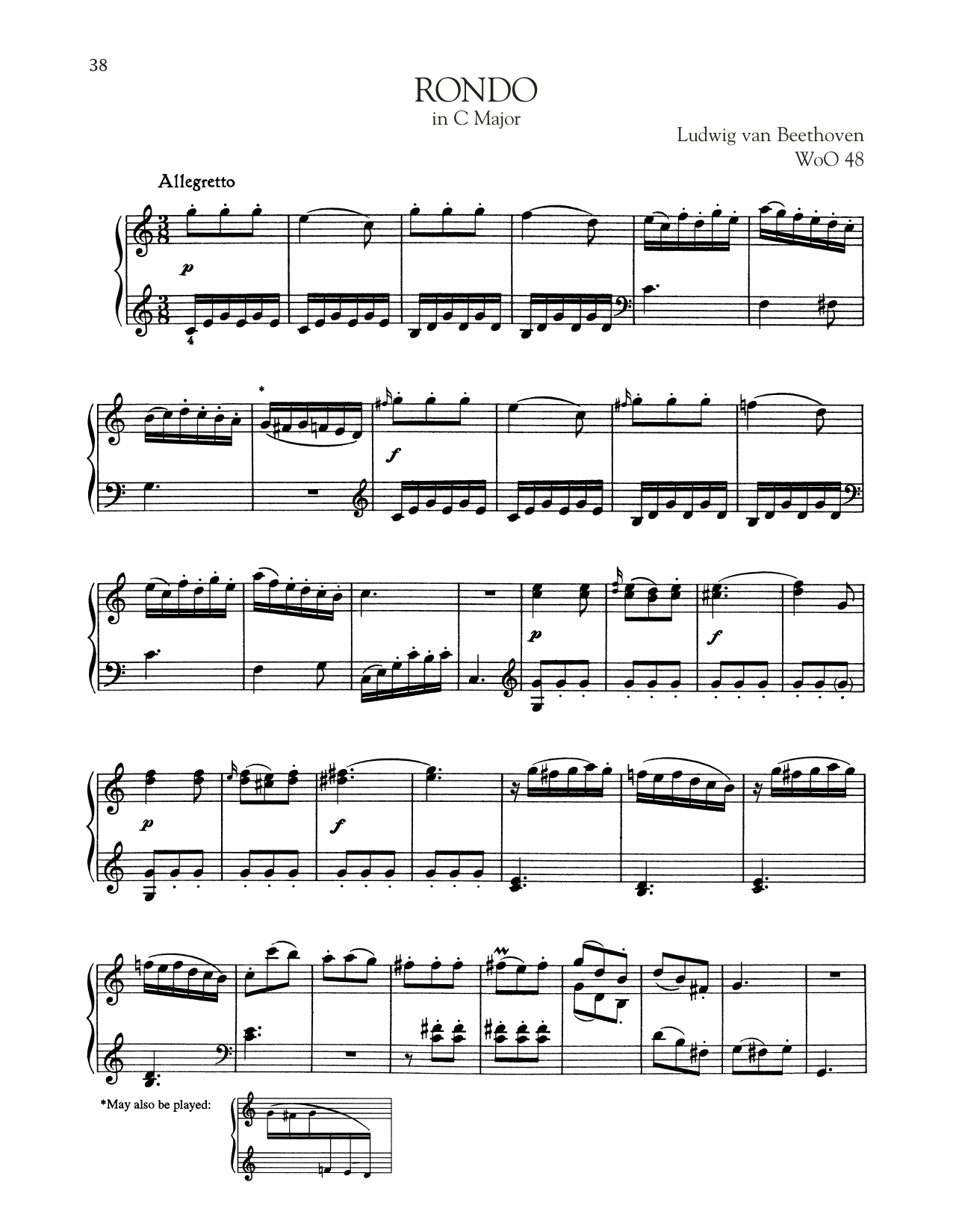 Product gallery: Page 1 of 1 Rondo, WoO 48, Ludwig Van Beethoven