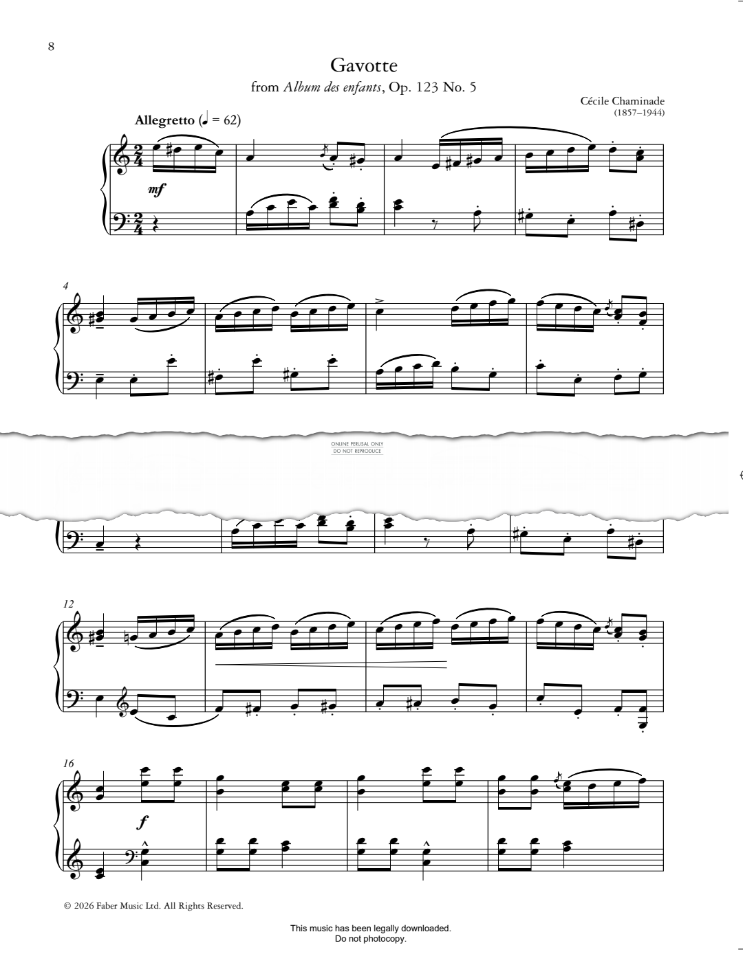 Produktbild zu: Gavotte (from 'Album des enfants, Op.123, No.5')