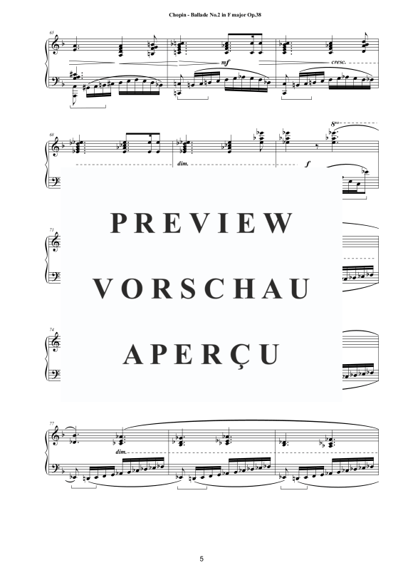 Produktgalerie: Seite 6 von 11 Ballade Nr. 2 F-Dur Op. 38, , Klavier Solo