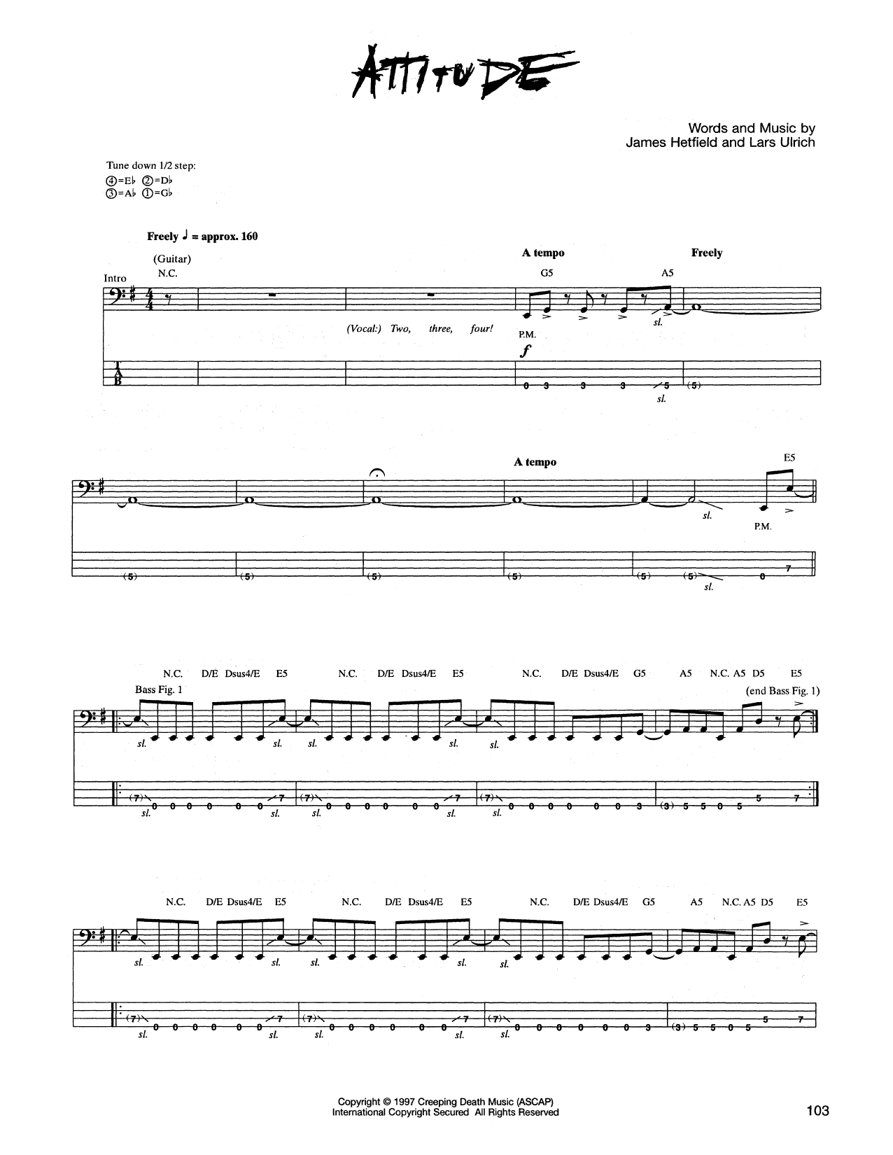 Produktgalerie: Seite 1 von 1 Attitude, Metallica, E-Bass