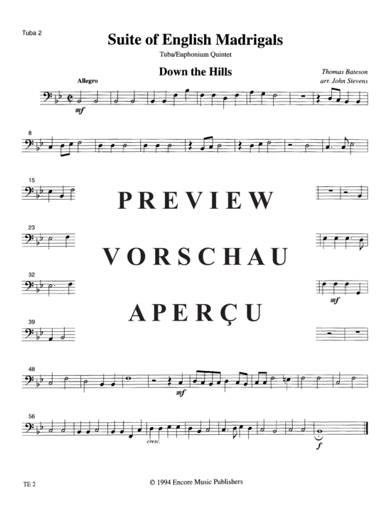 Product gallery: Page 21 of 21 Suite of English Madrigals , , (Tuba Quintet EETTT)