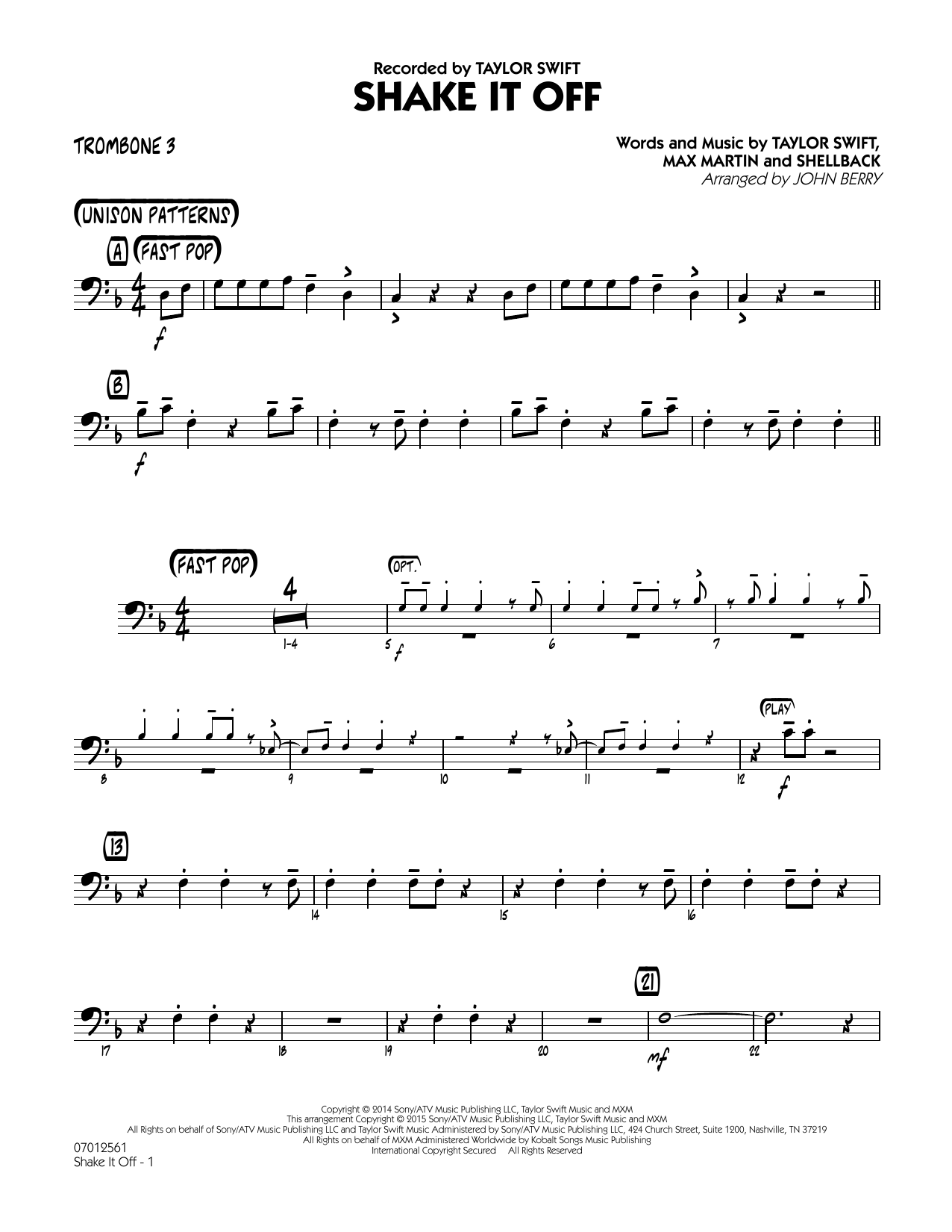 Produktgalerie: Seite 1 von 1 Shake It Off - Trombone 3, John Berry