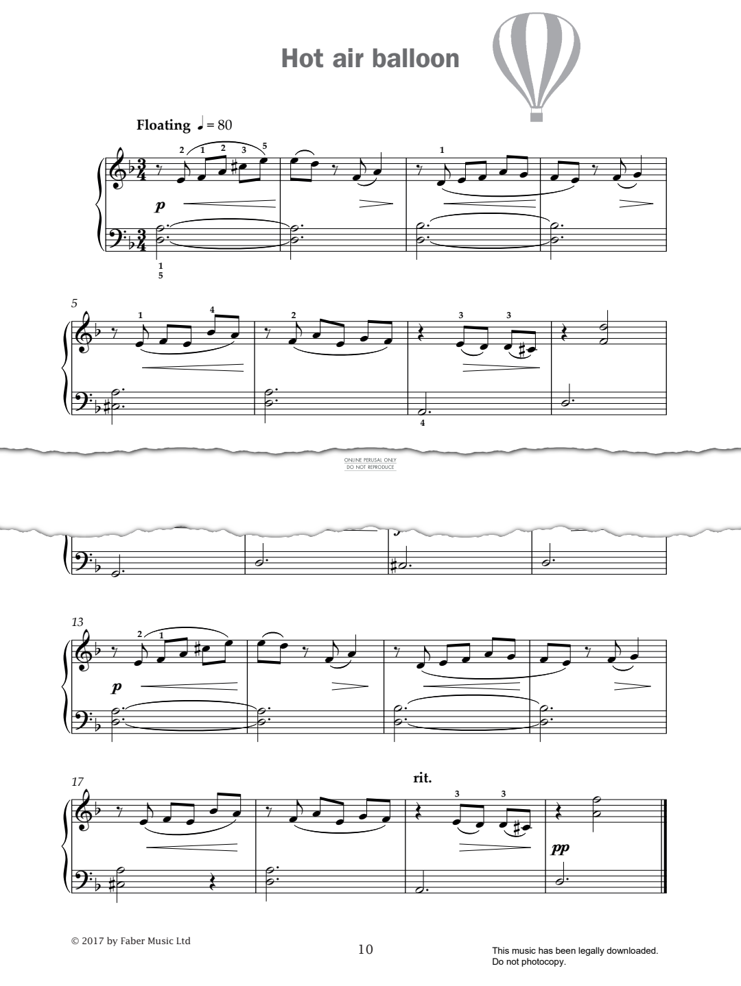 Produktgalerie: Seite 1 von 1 Hot air balloon (from 'Improve Your Sight-Reading! A Piece a Week Piano Grade 3'), Paul Harris, Klavier