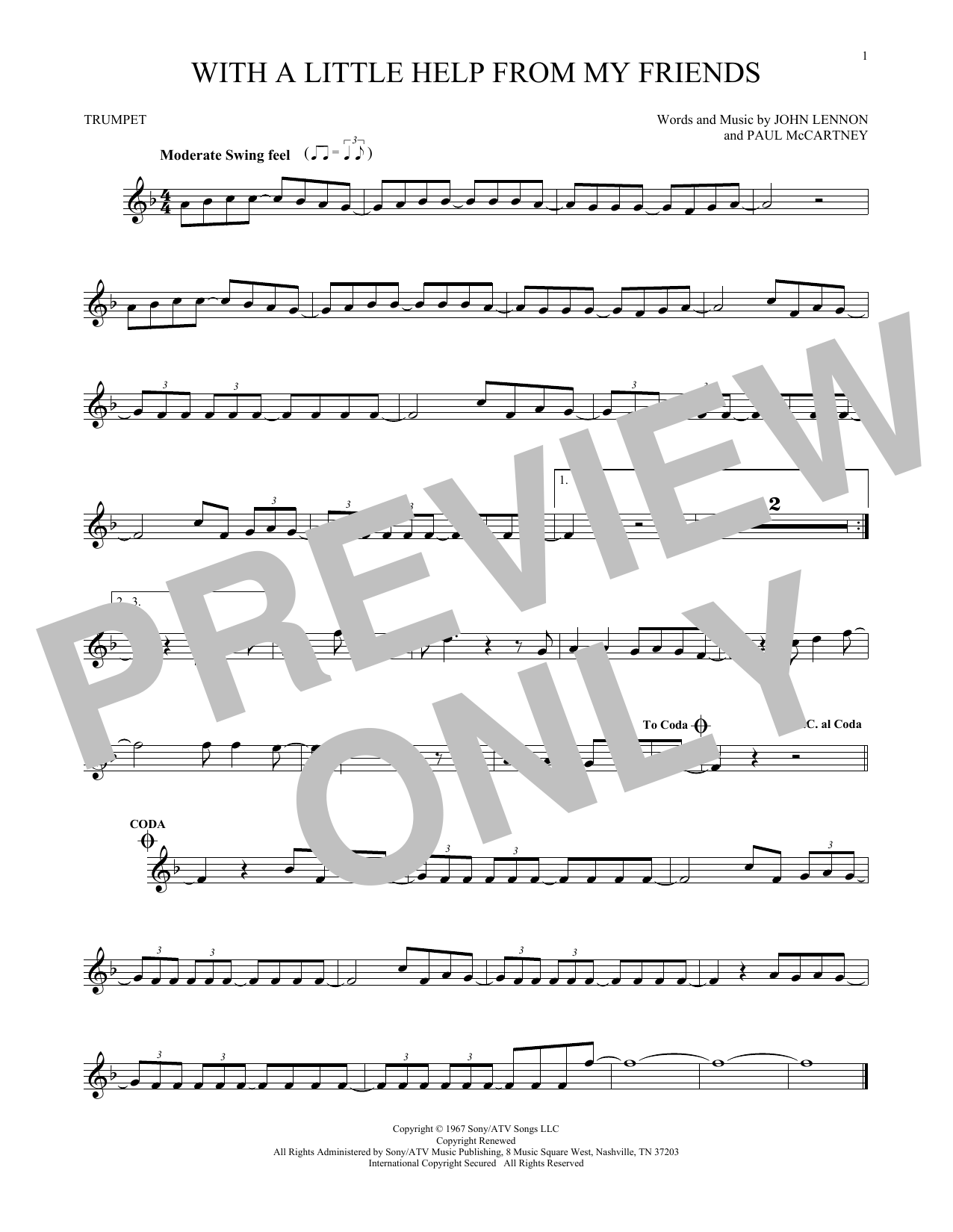 Produktgalerie: Seite 1 von 1 With A Little Help From My Friends, The Beatles, Trompete