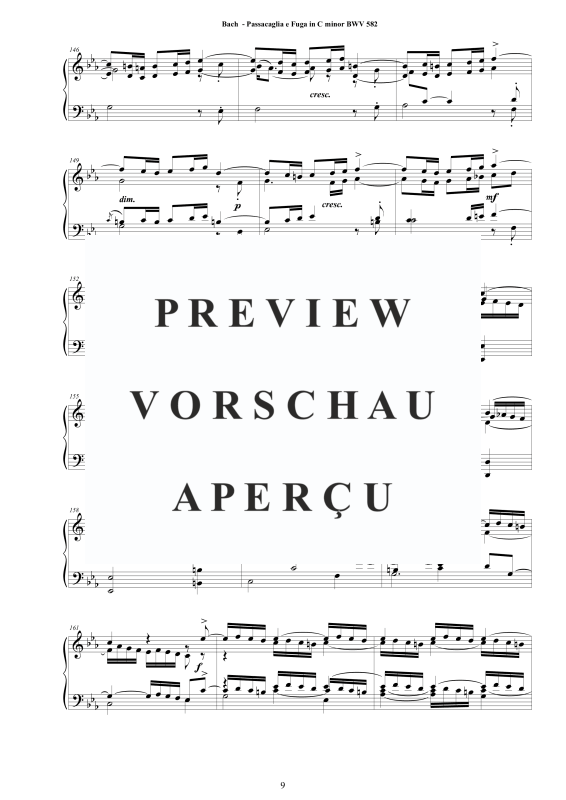 Produktgalerie: Seite 10 von 11 Passacaglia e Fuge in C-Moll BWV 582, , Cembalo/Klavier Solo