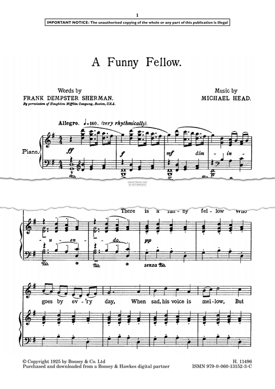 Produktgalerie: Seite 1 von 1 A Funny Fellow, Michael Head, Gesang, Klavier