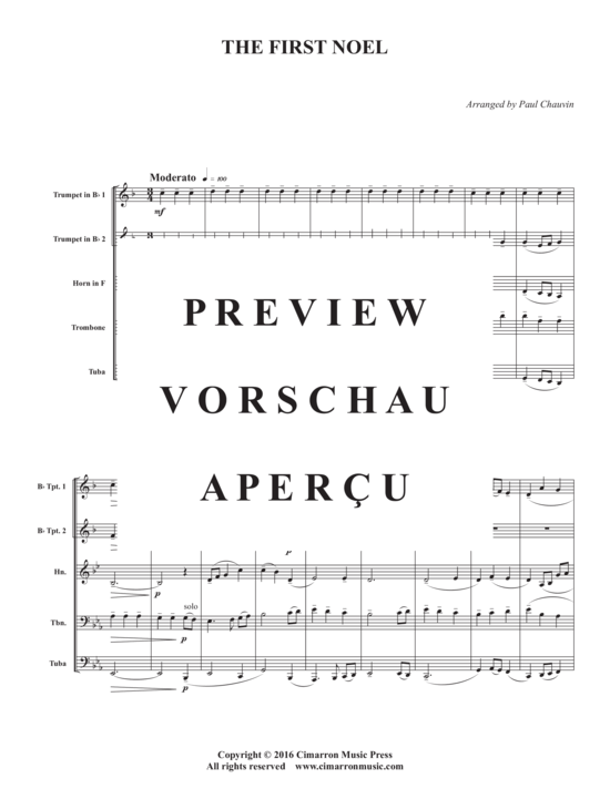 Produktgalerie: Seite 3 von 10 The First Noel , , (Blechbläserquintett)