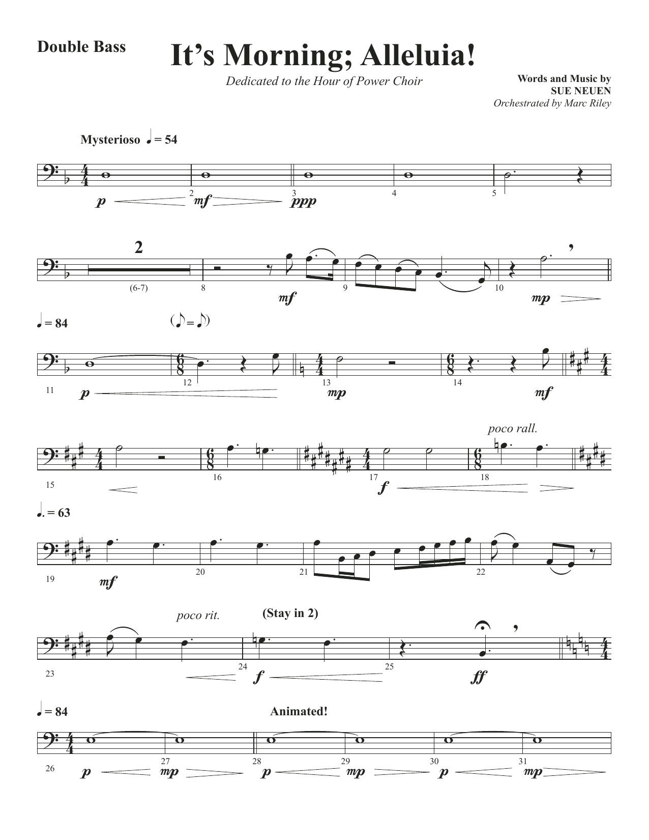 Produktbild zu: It's Morning; Alleluia! - Double Bass