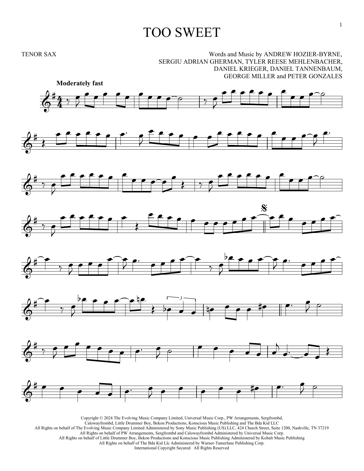 Product gallery: Page 1 of 1 Too Sweet, Hozier