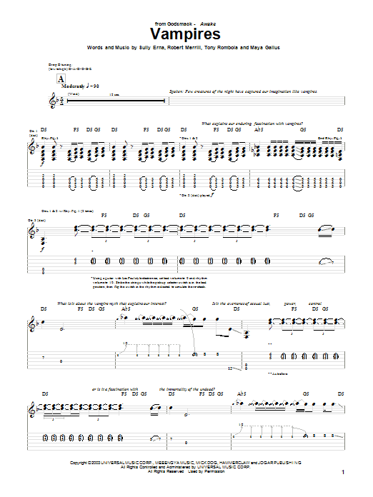 Produktgalerie: Seite 1 von 1 Vampires, Godsmack, Gitarre