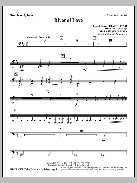 Produktbild zu: River Of Love - Trombone 3/Tuba