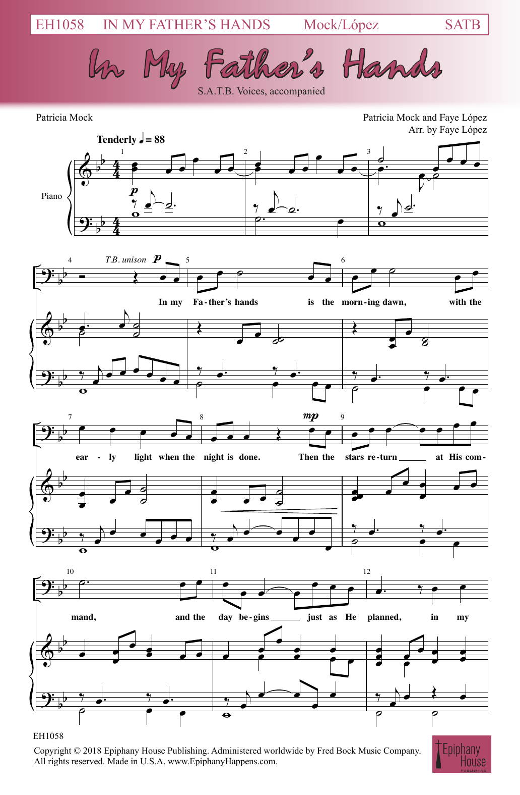 Produktbild zu: In My Father's Hands (arr. Faye Lopez)