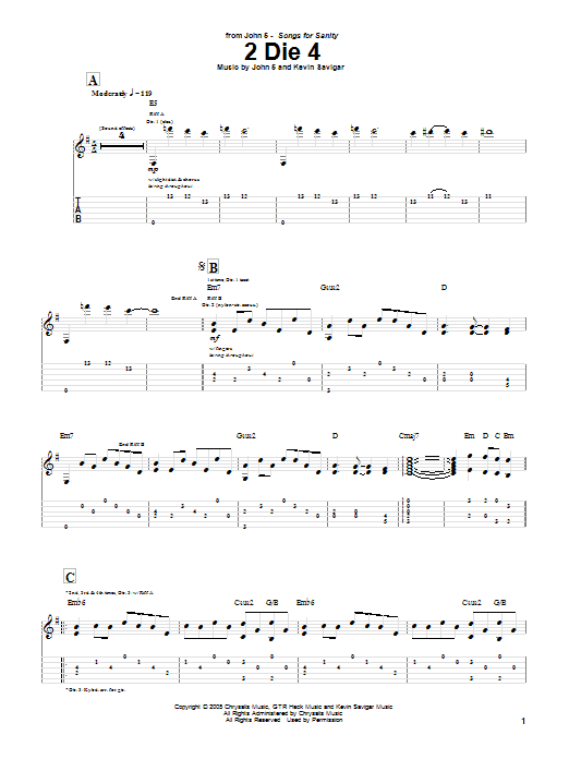 Produktgalerie: Seite 1 von 1 2 Die 4, John 5, Gitarre
