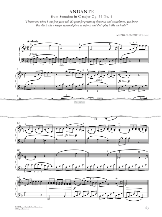 Product picture to: Andante (from 'Sonatina, Op. 36 No. 1')