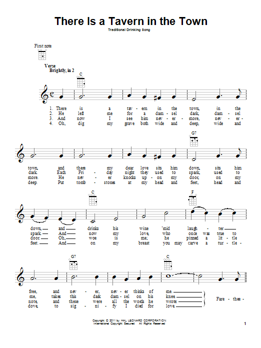 Product gallery: Page 1 of 1 There Is A Tavern In The Town, Traditional Drinking Song