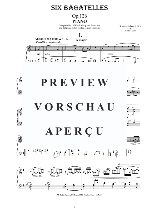 Produktgalerie: Seite 4 von 11 Six Bagatelles for Piano Op.126, , Klavier Solo
