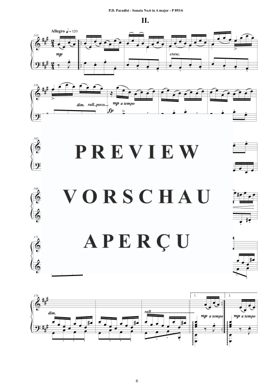 Produktgalerie: Seite 7 von 9 Sonate Nr. 6 in A-Dur, , Klavier Solo