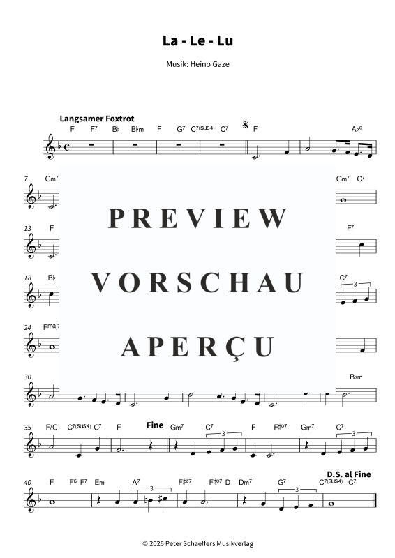 Product gallery: Page 5 of 5 La - Le - Lu, , Solo Violin - Leadsheet