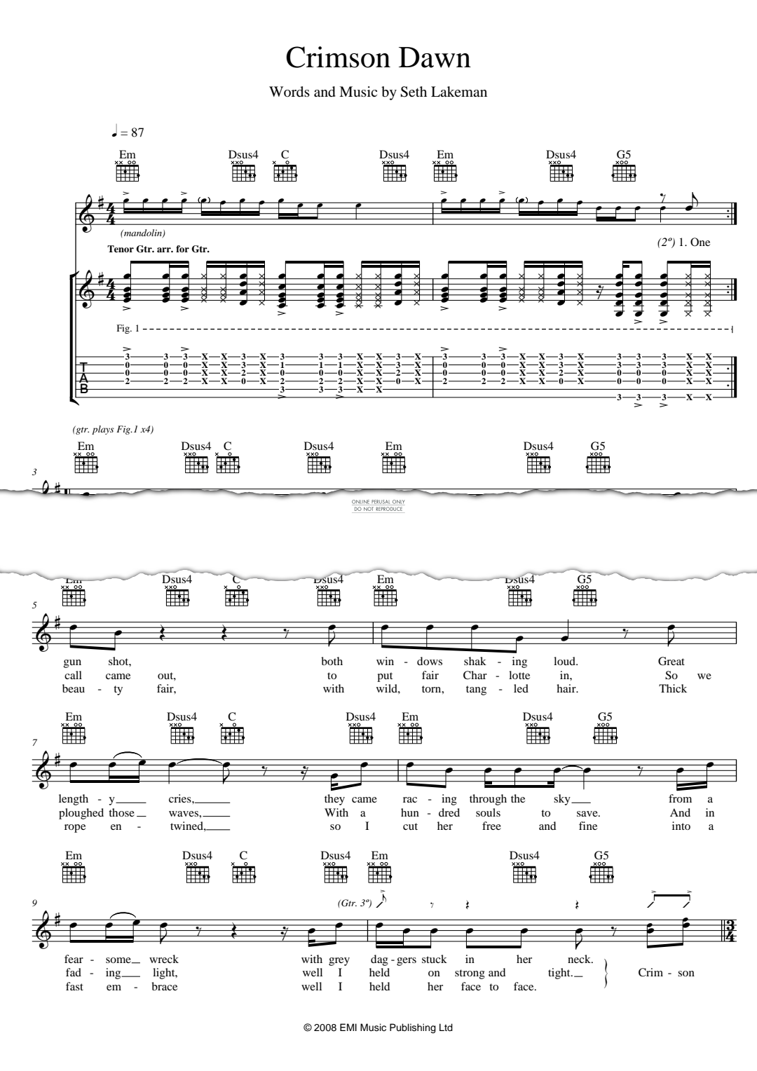 Product gallery: Page 1 of 1 Crimson Dawn, Seth Lakeman