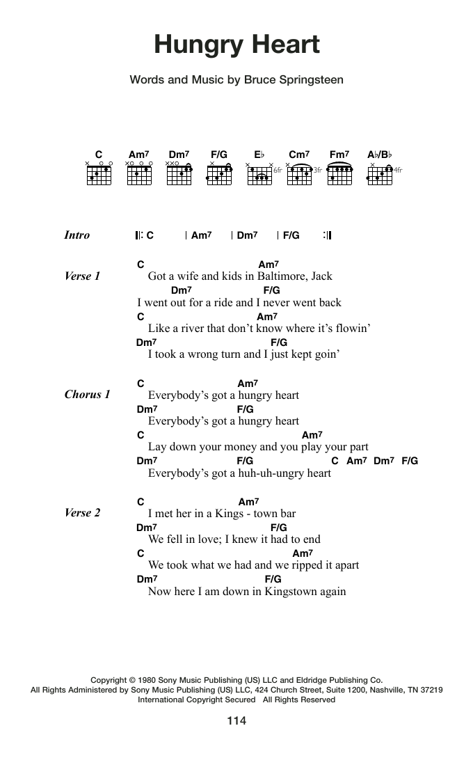 Produktgalerie: Seite 1 von 1 Hungry Heart, Bruce Springsteen, Gitarre