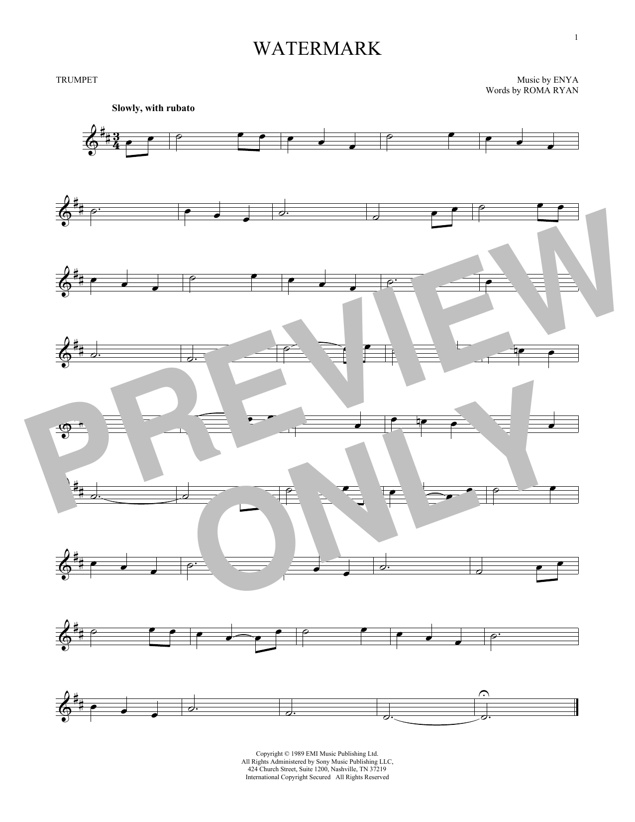 Produktgalerie: Seite 1 von 1 Watermark, Enya, Trompete
