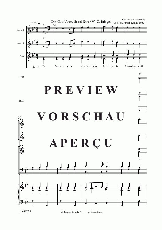 Produktgalerie: Seite 5 von 11 Dir, Gott Vater, dir sei Ehre (kl.Kantate), , Gemischter Chor + Streicher