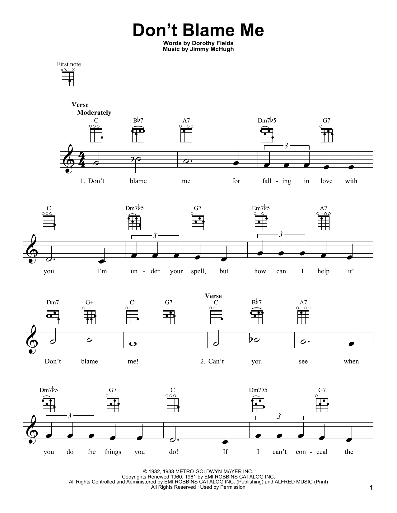 Product gallery: Page 1 of 1 Don't Blame Me, Jimmy McHugh
