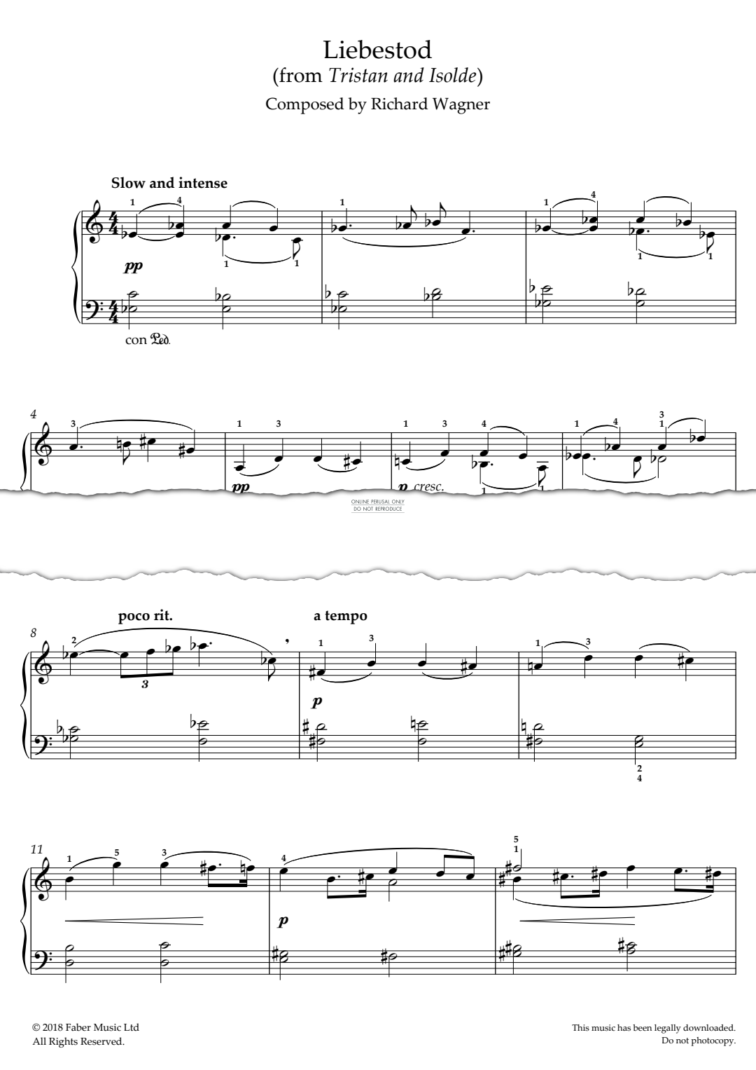 gallery: Liebestod (from Tristan and Isolde), Richard Wagner, Klavier
