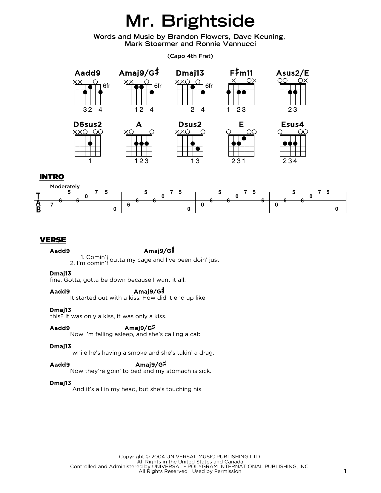 Produktgalerie: Seite 1 von 1 Mr. Brightside, The Killers, Gitarre