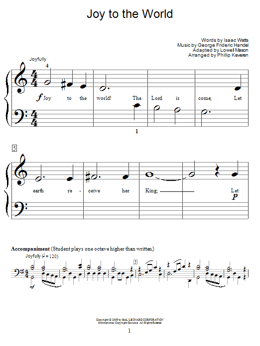 Product gallery: Page 1 of 1 Joy To The World (arr. Phillip Keveren), Isaac Watts
