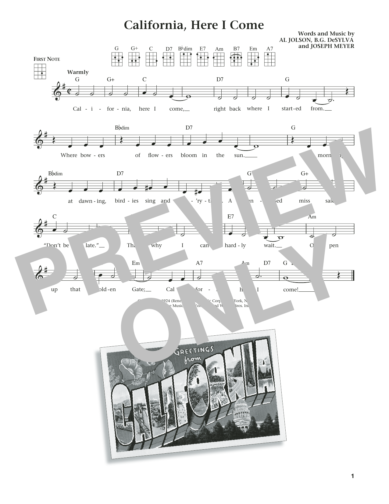 Product gallery: Page 1 of 1 California, Here I Come (from The Daily Ukulele) (arr. Liz and Jim Beloff), Benny Goodman & His Orchestra