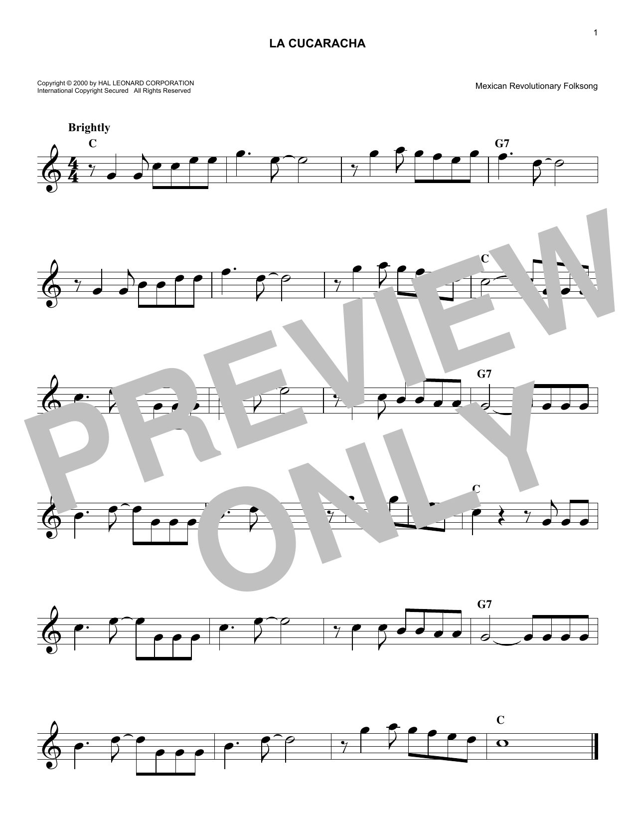 Produktgalerie: Seite 1 von 1 La Cucaracha, Mexican Revolution Folksong