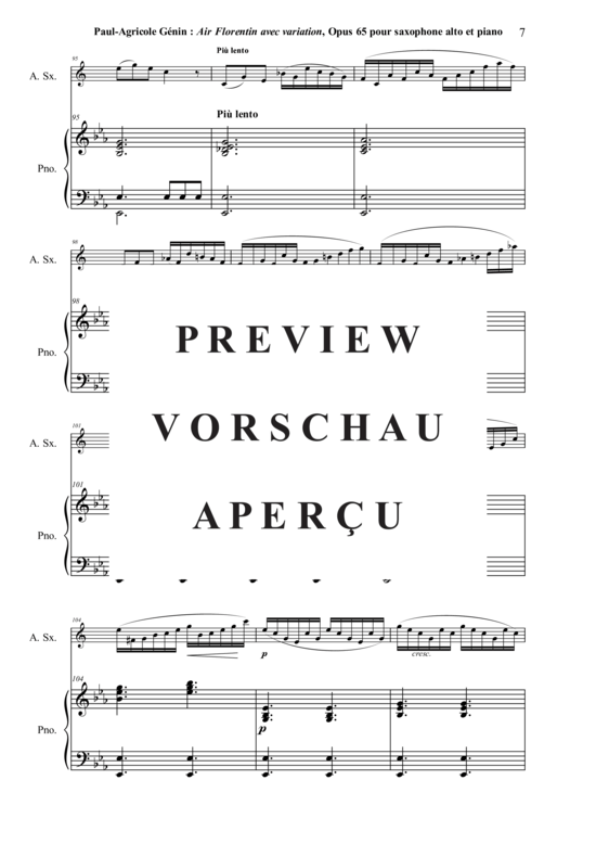 gallery: Air Florentin avec variation, opus 65 , , (Alt-Saxophon + Klavier)
