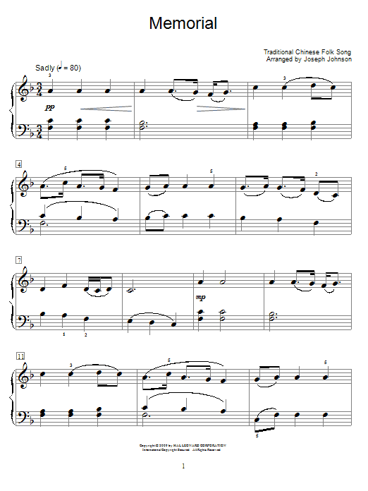 Product picture to: Memorial (arr. Joseph Johnson)