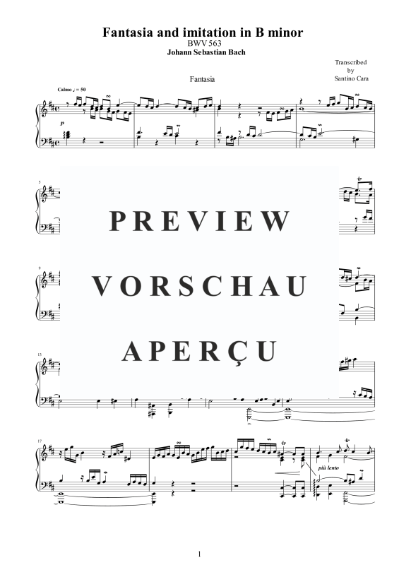 Produktgalerie: Seite 2 von 5 Fantasie und Fuge H-Moll BWV 563, , Klavier Solo