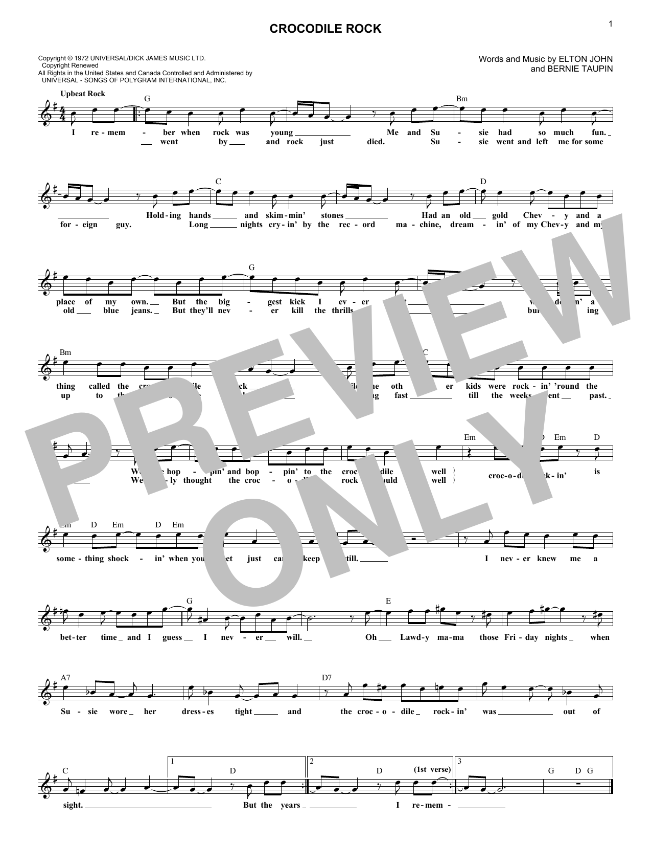 Produktgalerie: Seite 1 von 1 Crocodile Rock, Elton John