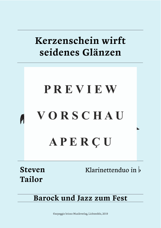 Product gallery: Page 2 of 8 Kerzenschein wirft seidenes Glänzen - aus dem Album Barock und Jazz zum Fest, , (Clarinet duet)