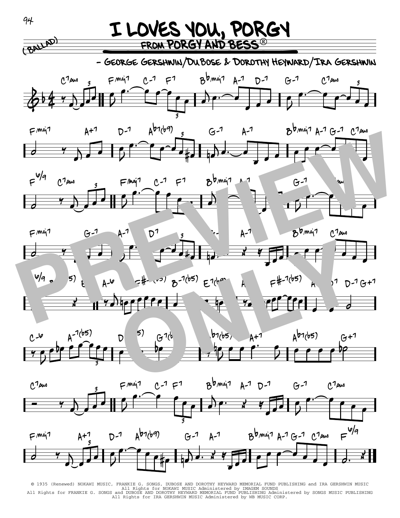 Produktbild zu: I Loves You, Porgy