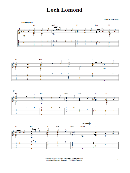 Product gallery: Page 1 of 1 Loch Lomond (arr. Mark Phillips), Scottish Folksong