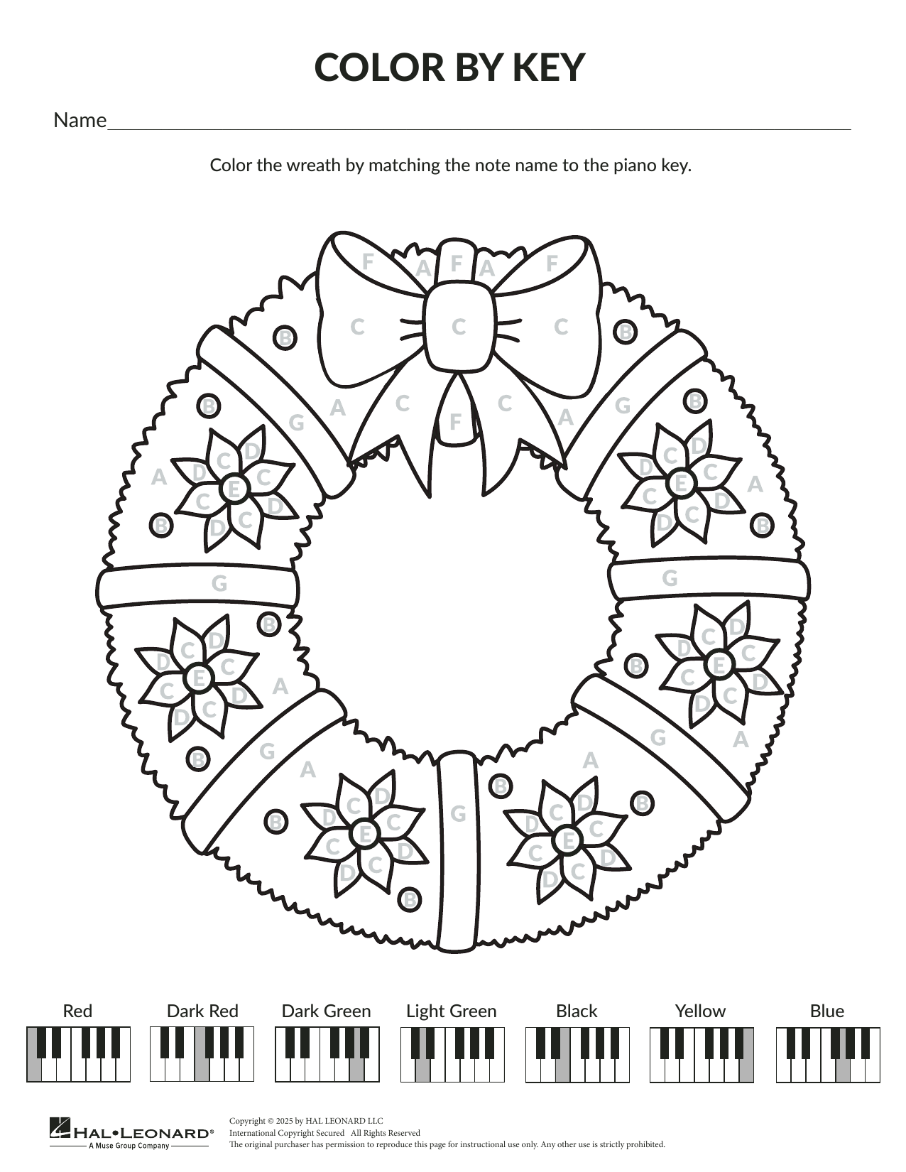 Product gallery: Page 1 of 1 Holiday Color By Key: Wreath, Brittany McCorriston