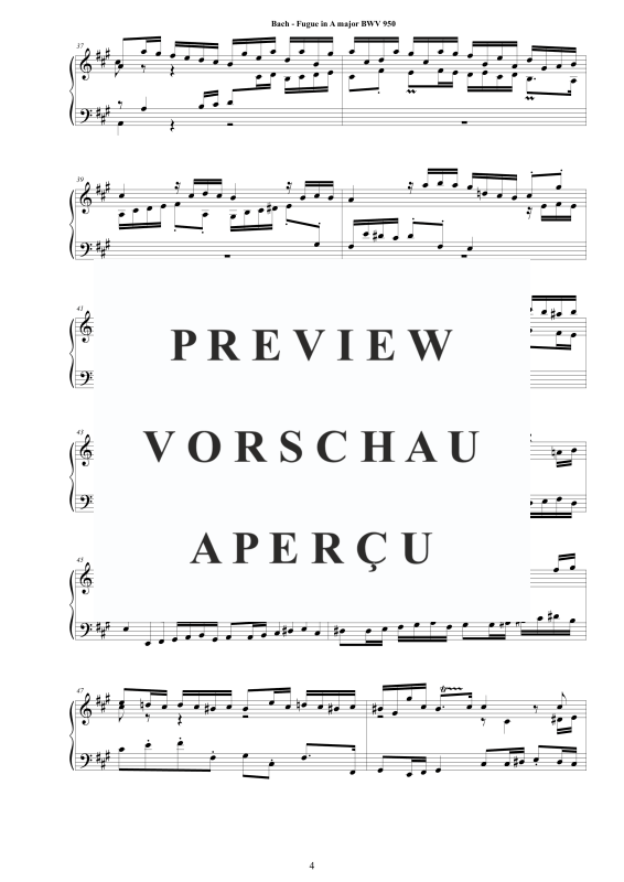Produktgalerie: Seite 5 von 10 Fuge in A-Dur BWV 950 - Piano Version, , Klavier Solo