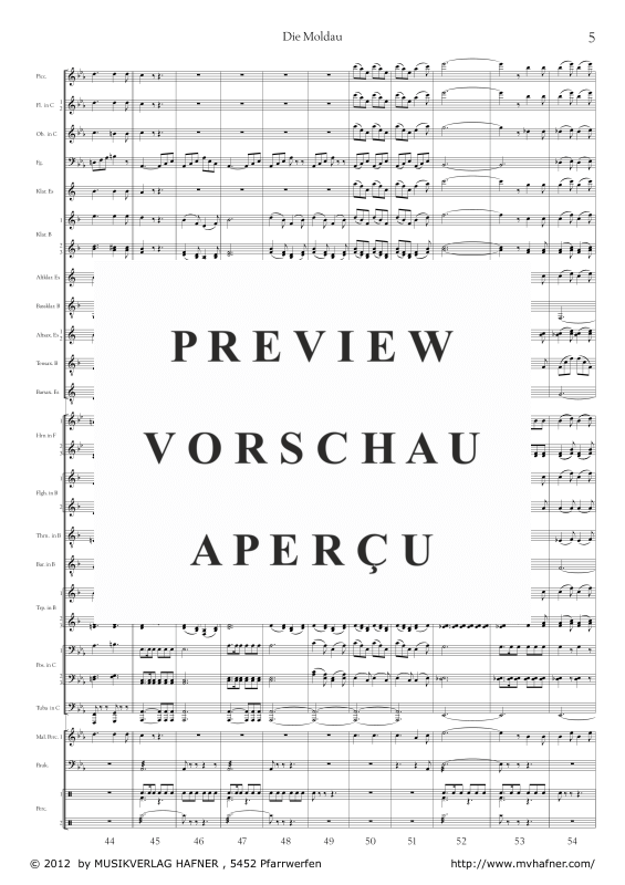 Product gallery: Page 10 of 11 Die Moldau, , (large wind orchestra)