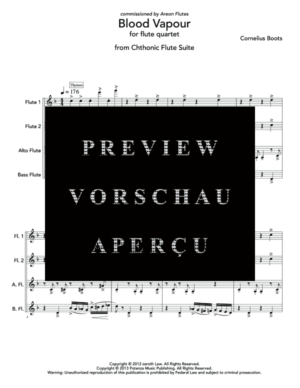 Product gallery: Page 6 of 11 Blood Vapour, , (flute quartet 2x flute, alto flute and bass flute)