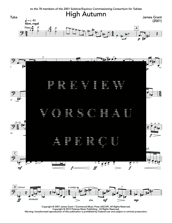 Product gallery: Page 11 of 11 High Autumn, , (tuba and piano)