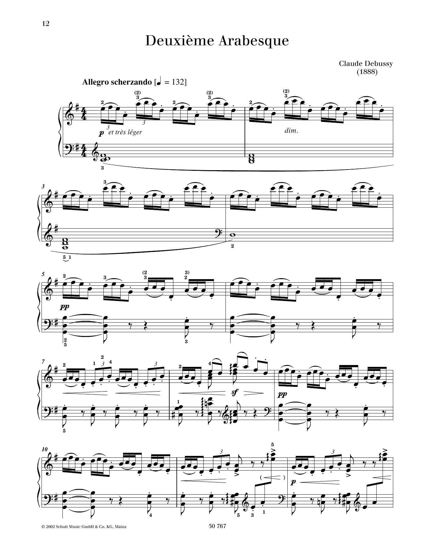 Product gallery: Page 1 of 1 Deuxieme Arabesque, Claude Debussy